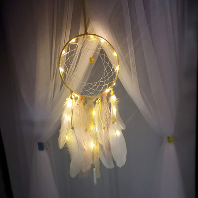 Innovatív álomfogó medál, kézzel szőtt díszek, kézzel készített születésnapi ajándék Álomfogó lámpákkal Otthoni szoba dekoráció