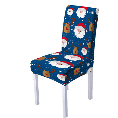 3D Ziemassvētku vecīša drukas spandeksa krēsla pārvalks ēdamistabas krēslu pārvalki ar augstu atzveltni viesistabas ballītei Ziemassvētku dekorēšanai