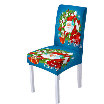 3D Ziemassvētku vecīša drukas spandeksa krēsla pārvalks ēdamistabas krēslu pārvalki ar augstu atzveltni viesistabas ballītei Ziemassvētku dekorēšanai