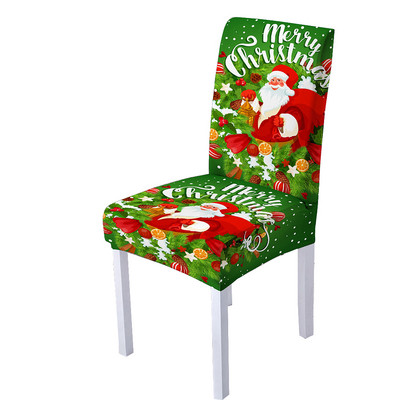 3D Ziemassvētku vecīša drukas spandeksa krēsla pārvalks ēdamistabas krēslu pārvalki ar augstu atzveltni viesistabas ballītei Ziemassvētku dekorēšanai