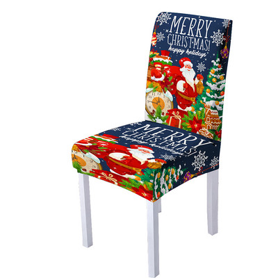 3D Ziemassvētku vecīša drukas spandeksa krēsla pārvalks ēdamistabas krēslu pārvalki ar augstu atzveltni viesistabas ballītei Ziemassvētku dekorēšanai