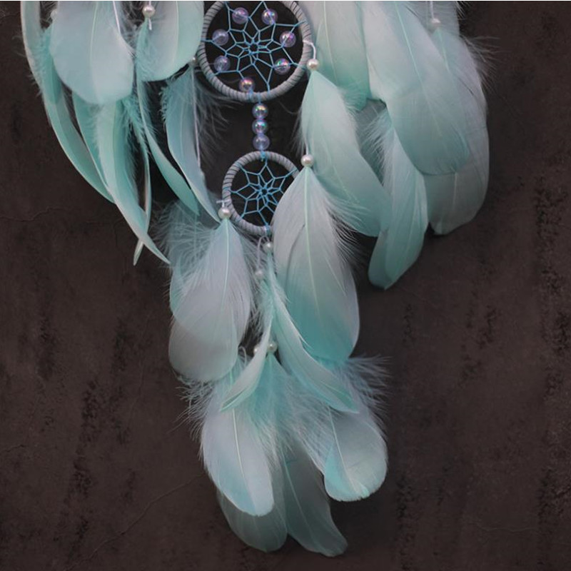 Feather Crafts Captorul de vise Chime de vânt maro plasă pentru agățat pe perete