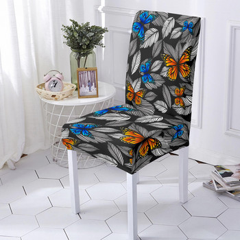 Κάλυμμα καρέκλας 3D Butterfly Spandex για Τραπεζαρία Love Heart Print Καρέκλες Καλύμματα Ψηλή Πλάτη για Διακόσμηση σπιτιού για πάρτι σαλονιού