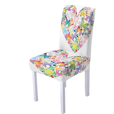 3D Butterfly Spandex tooli kate söögitoale Love Heart Print Tooli katted kõrge seljaga elutoa peo jaoks kodukaunistamiseks