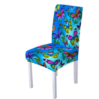 3D Butterfly Spandex tooli kate söögitoale Love Heart Print Tooli katted kõrge seljaga elutoa peo jaoks kodukaunistamiseks