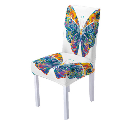 3D Butterfly Spandex tooli kate söögitoale Love Heart Print Tooli katted kõrge seljaga elutoa peo jaoks kodukaunistamiseks