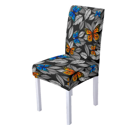 3D Butterfly Spandex tooli kate söögitoale Love Heart Print Tooli katted kõrge seljaga elutoa peo jaoks kodukaunistamiseks
