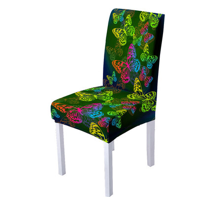 3D Butterfly Spandex tooli kate söögitoale Love Heart Print Tooli katted kõrge seljaga elutoa peo jaoks kodukaunistamiseks