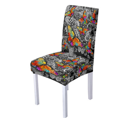 3D Butterfly Spandex tooli kate söögitoale Love Heart Print Tooli katted kõrge seljaga elutoa peo jaoks kodukaunistamiseks