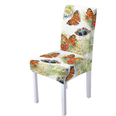 Κάλυμμα καρέκλας Butterfly Spandex για τραπεζαρία Τρισδιάστατη φλοράλ στάμπα Καρέκλες Καλύμματα Ψηλή πλάτη για Διακόσμηση σπιτιού για πάρτι σαλονιού