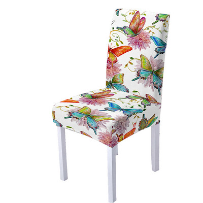 Κάλυμμα καρέκλας Butterfly Spandex για τραπεζαρία Τρισδιάστατη φλοράλ στάμπα Καρέκλες Καλύμματα Ψηλή πλάτη για Διακόσμηση σπιτιού για πάρτι σαλονιού