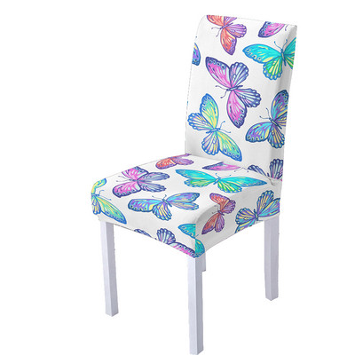 Κάλυμμα καρέκλας Butterfly Spandex για τραπεζαρία Τρισδιάστατη φλοράλ στάμπα Καρέκλες Καλύμματα Ψηλή πλάτη για Διακόσμηση σπιτιού για πάρτι σαλονιού