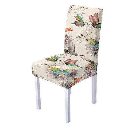 Κάλυμμα καρέκλας Butterfly Spandex για τραπεζαρία Τρισδιάστατη φλοράλ στάμπα Καρέκλες Καλύμματα Ψηλή πλάτη για Διακόσμηση σπιτιού για πάρτι σαλονιού