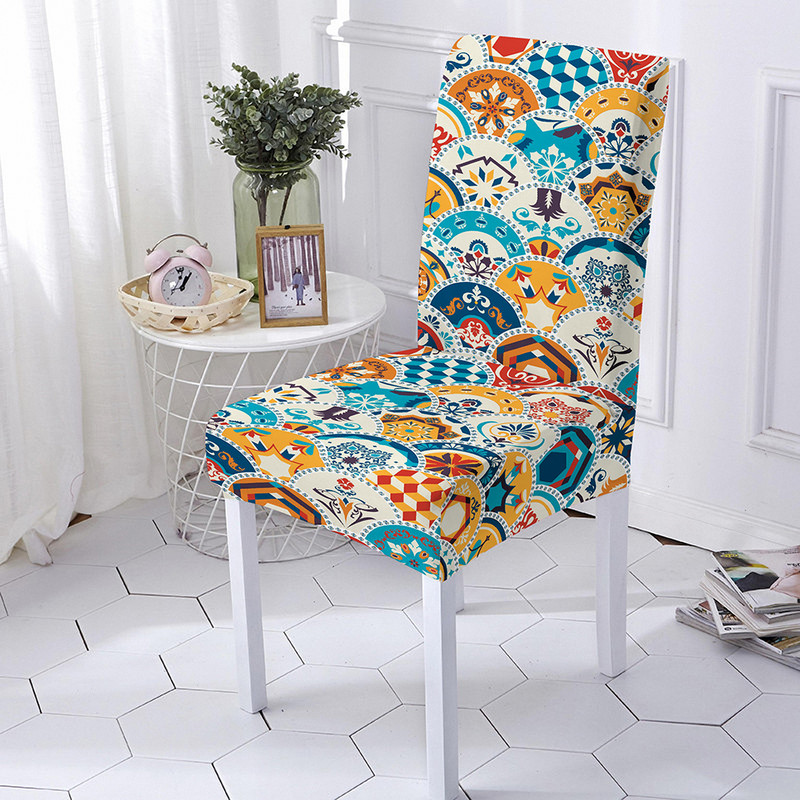 Bohēmijas mandalas spandeksa krēslu pārvalks ēdamistabai Etniskie krēslu pārvalki ar augstu atzveltni viesistabas ballīšu mājas dekorēšanai