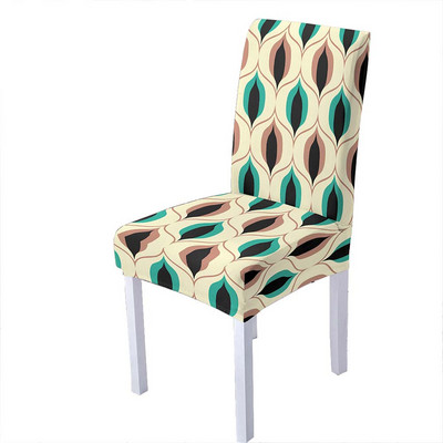 Fashion Poker Spandex Κάλυμμα Καρέκλας Τραπεζαρίας Γεωμετρικά Καλύμματα Καρέκλες Ψηλή Πλάτη για Διακόσμηση Σπιτιού για Πάρτι Σαλονιού