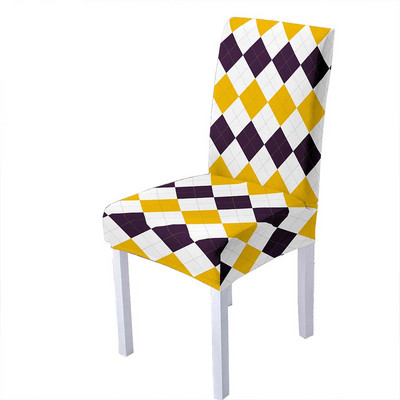 Fashion Poker Spandex Κάλυμμα Καρέκλας Τραπεζαρίας Γεωμετρικά Καλύμματα Καρέκλες Ψηλή Πλάτη για Διακόσμηση Σπιτιού για Πάρτι Σαλονιού