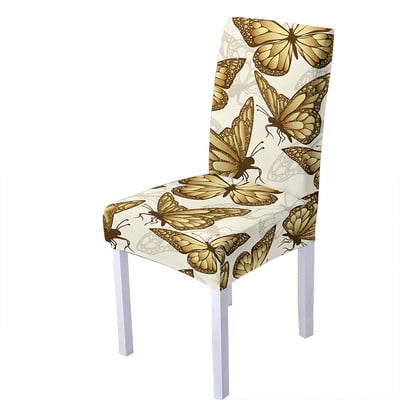 3D Butterfly Print Spandeksa krēsla pārvalks ēdamistabai Vasaras krēslu pārvalki ar augstu atzveltni viesistabas ballītēm kāzu dekorēšanai