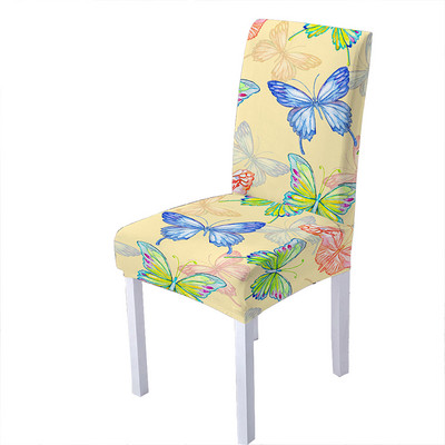 3D Butterfly Print Spandeksa krēsla pārvalks ēdamistabai Vasaras krēslu pārvalki ar augstu atzveltni viesistabas ballītēm kāzu dekorēšanai