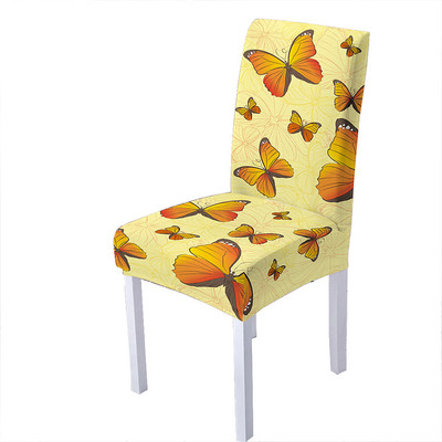 3D Butterfly Print Spandeksa krēsla pārvalks ēdamistabai Vasaras krēslu pārvalki ar augstu atzveltni viesistabas ballītēm kāzu dekorēšanai