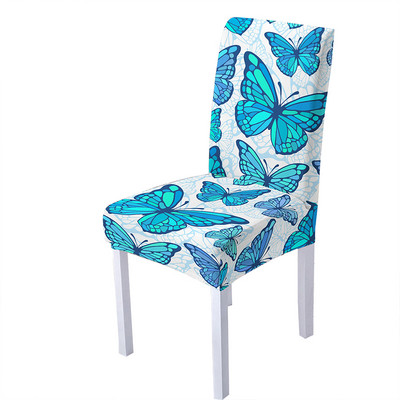 3D Butterfly Print Spandeksa krēsla pārvalks ēdamistabai Vasaras krēslu pārvalki ar augstu atzveltni viesistabas ballītēm kāzu dekorēšanai