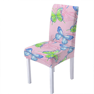 3D Butterfly Print Spandeksa krēsla pārvalks ēdamistabai Vasaras krēslu pārvalki ar augstu atzveltni viesistabas ballītēm kāzu dekorēšanai