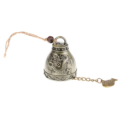 Szerencsés Feng Shui Bell Buddha érme a gazdagságért, a biztonságért és a sikerért – Otthoni kert terasz fa autóbelsők függő varázslatos szélcsengő