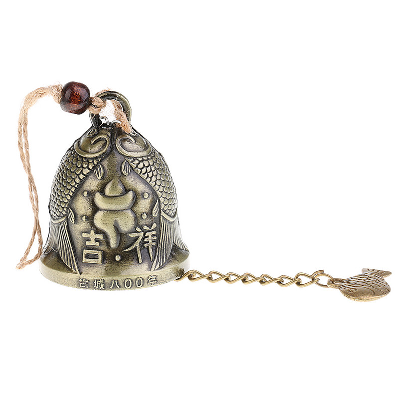 Szerencsés Feng Shui Bell Buddha érme a gazdagságért, a biztonságért és a sikerért – Otthoni kert terasz fa autóbelsők függő varázslatos szélcsengő