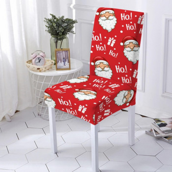 Калъфка за трапезен стол Разтегателна Весела Коледа Дядо Коледа Печат Спандекс Калъфка за стол Калъфи за седалки за кухненски табуретки Домашен декор