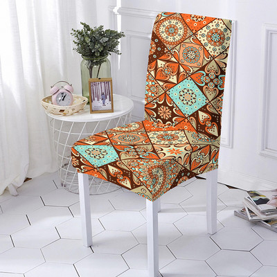 Mandala Print Ülésszék huzat Bohemia étkezőszék huzat bankett party dekorációhoz Poliészter sztreccs ülésvédő Több méret