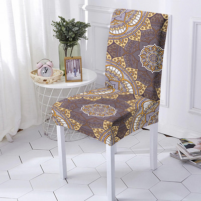 Mandala Print Ülésszék huzat Bohemia étkezőszék huzat bankett party dekorációhoz Poliészter sztreccs ülésvédő Több méret