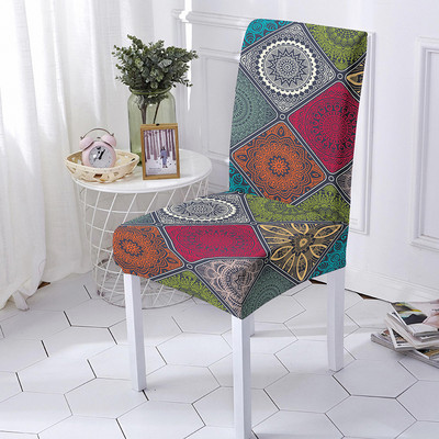 Mandala Print Ülésszék huzat Bohemia étkezőszék huzat bankett party dekorációhoz Poliészter sztreccs ülésvédő Több méret
