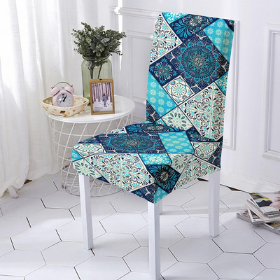 Mandala Print Ülésszék huzat Bohemia étkezőszék huzat bankett party dekorációhoz Poliészter sztreccs ülésvédő Több méret