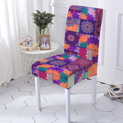 Mandala Print Ülésszék huzat Bohemia étkezőszék huzat bankett party dekorációhoz Poliészter sztreccs ülésvédő Több méret