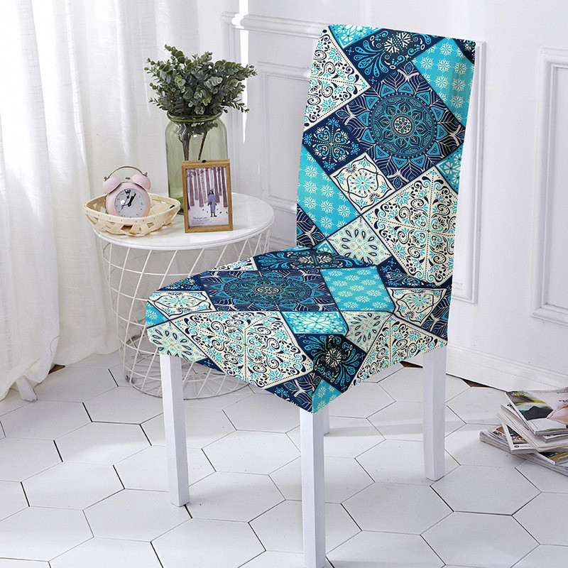Mandala Print Ülésszék huzat Bohemia étkezőszék huzat bankett party dekorációhoz Poliészter sztreccs ülésvédő Több méret