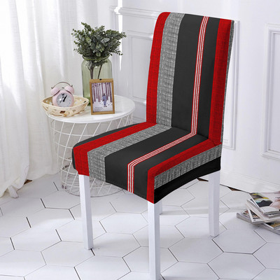 Kockás geometria üléshuzat Poliészter étkezőszék huzat esküvői szállodai bankett dekorációhoz Levehető üléshuzat univerzális méret