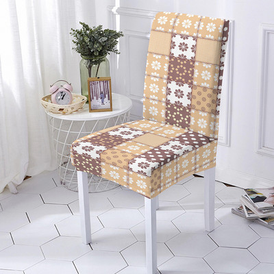 Kockás geometria üléshuzat Poliészter étkezőszék huzat esküvői szállodai bankett dekorációhoz Levehető üléshuzat univerzális méret