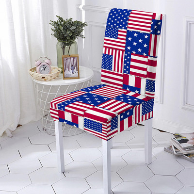 Kockás geometria üléshuzat Poliészter étkezőszék huzat esküvői szállodai bankett dekorációhoz Levehető üléshuzat univerzális méret