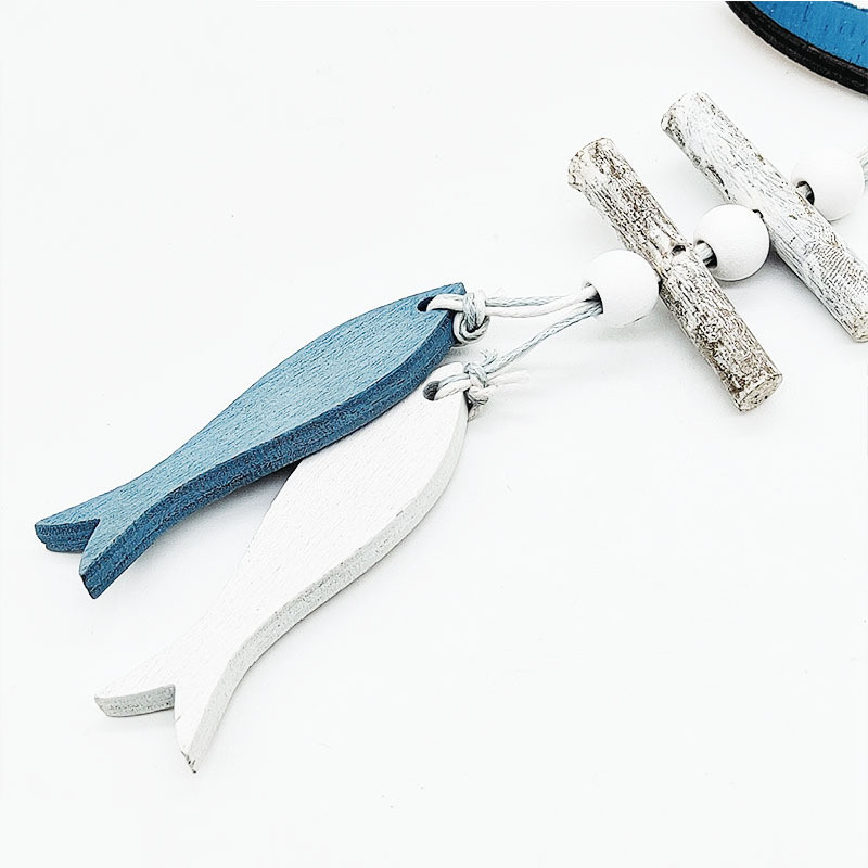 Morski stil Drveni privjesak Ocean Wind Crafts Mali riblji čamac Inovativni dodatak Zidni viseći ukras Privjesak Uređenje doma