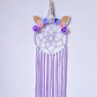 Μονόκερος Φουρκέτα αποθήκευσης Dream Catcher Διακόσμηση Παιδικού Δωματίου Κρεμαστό τοίχου Διακόσμηση για Κλιπ μαλλιών Αξεσουάρ Βάση μαλλιών