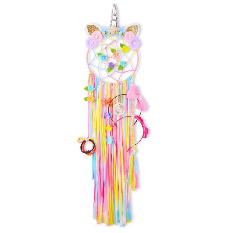 Μονόκερος Φουρκέτα αποθήκευσης Dream Catcher Διακόσμηση Παιδικού Δωματίου Κρεμαστό τοίχου Διακόσμηση για Κλιπ μαλλιών Αξεσουάρ Βάση μαλλιών