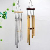 Szélcsengő kültéri 30 hüvelykes 6 rozsdaálló alumínium csövek fából készült szélcsengő Romantikus emlékszélcsengő otthoni kerti teraszhoz