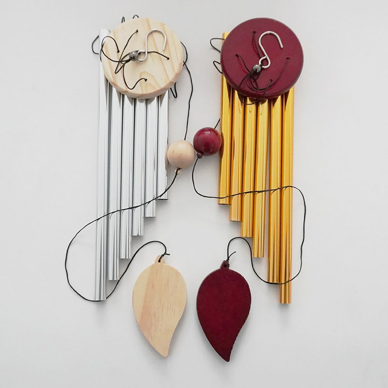 Szélcsengő kültéri 30 hüvelykes 6 rozsdaálló alumínium csövek fából készült szélcsengő Romantikus emlékszélcsengő otthoni kerti teraszhoz