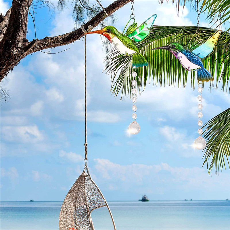 Šarene kristalne sunčeve prizme Stakleni luster Solarni kolibri Vjetarska zvona Duga Viseći hvatač Zavjese Ukrasi za privjeske