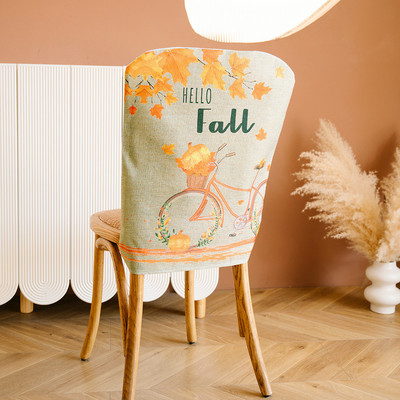 Ēdamistabas krēsla aizmugures pārvalki Mazgājami pārvalki ar Red Truck Pumpkin Fall Harvest sēdekļa aizsargpārvalku Pateicības dienai