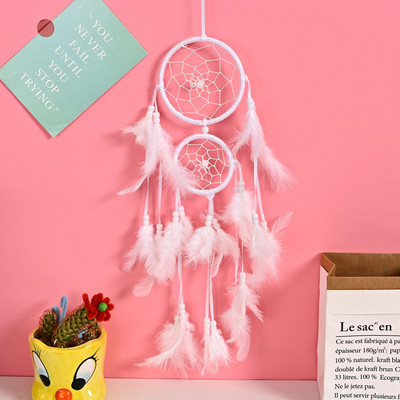 Plunksnos Dream Catchers Plunksnos Pakabinamos Pakabinamos Kambarys Namų dekoras Medžiaga Dreamcatcher Ornamentas filtras dos sonhos dromenvanger