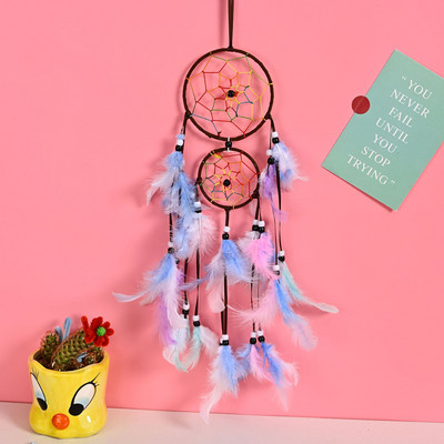 Plunksnos Dream Catchers Plunksnos Pakabinamos Pakabinamos Kambarys Namų dekoras Medžiaga Dreamcatcher Ornamentas filtras dos sonhos dromenvanger