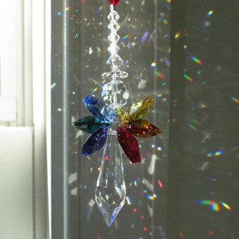 Νέο Rainbow Angel Crystal Suncatcher Πολύχρωμο κρεμαστό κρεμαστό διακοσμητικό για το σπίτι αυτοκινήτου SCI88