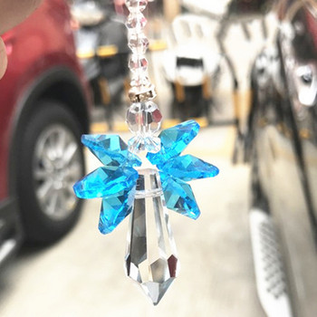 Нова декорация с висяща висяща цветна висулка Rainbow Angel Crystal Suncatcher за дома на колата SCI88