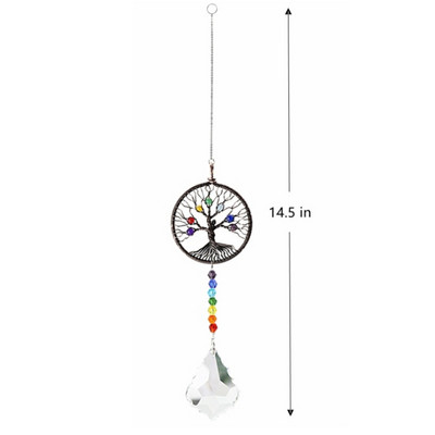 Crystal Tree of Life Catchers Crystals Ball Privjesak Rainbow Maker Viseći Suncatcher Ukras za prozor Dekoracija kućnog vrta