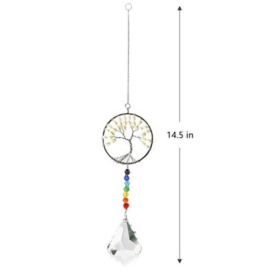 Crystal Tree of Life Catchers Crystals Ball Privjesak Rainbow Maker Viseći Suncatcher Ukras za prozor Dekoracija kućnog vrta